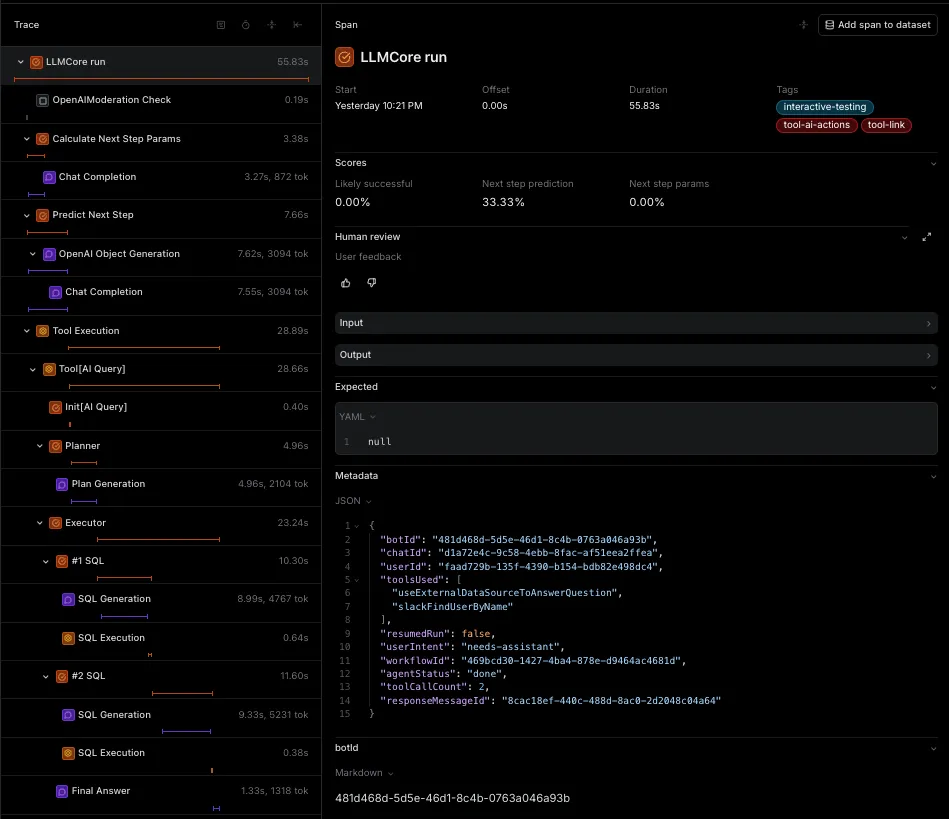 Example LLM Agent Trace